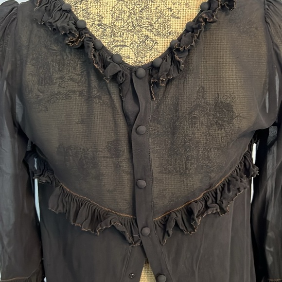 Anthropologie Leifsdottir Silk Ruffle Top - Picture 7 of 8